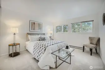 Primary bedroom with new carpet