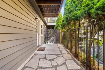 Private patio with locked gated entry.