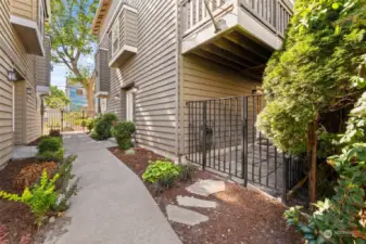 Gate to private patio.