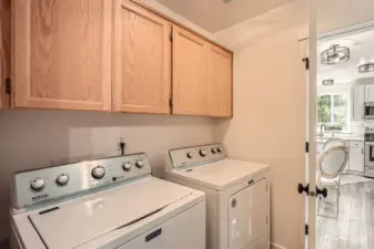 Full size washer and dryer will stay.