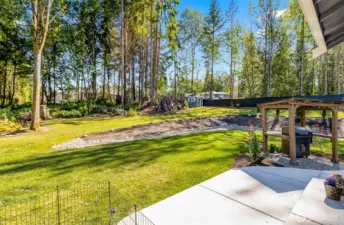 A sneak peek at the work that has been done for this established landscaping and oversized patio