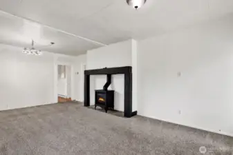 Living Room with gas fireplace.