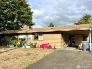 Carport with storage area