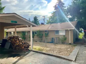 Carport with storage area
