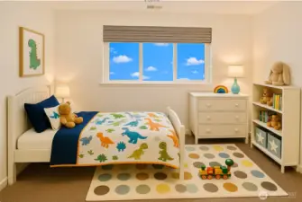 Fourth upstairs bedroom has been virtually staged.