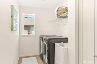 The conveniently located upstairs utility room.