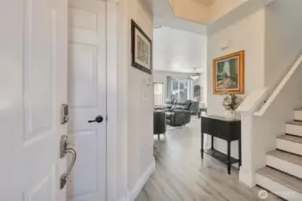 Spacious entry leads you into main living area with coat closet