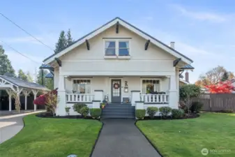 Landscape lighting throughout the front of property
