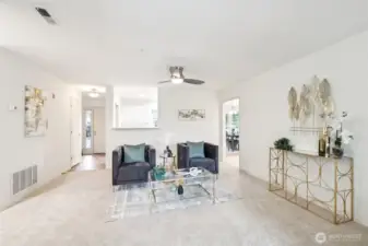 Enjoy an expanded sitting area or potential to set up the dining room in this space as well