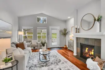 View to backyard from living room.