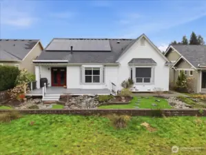 Notice the newer, money saving Solor Panel System, how you're positioned safefly back from the Fairway, and your covered deck area where you can use the included Stainless Weber BBQ hooked to natural gas. Dont forget to hit the remote and extend your automatic awning to extend the space and should you forget to close it up in the wind don't worry, it'll close by itself should she begin to blow.