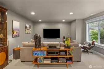 The upstairs family room is roomy and bright-- great for a variety of uses!