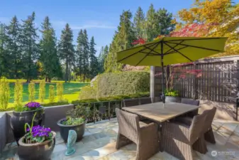 Back patio overlooking 8th fairway