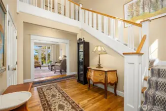 The grand foyer is open to the second level.