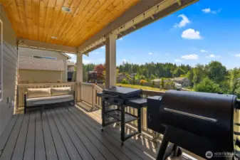 Covered patio for entertaining. Located just off the kitchen.