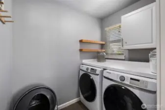 Upstairs laundry room.