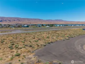 Aerial view of lot from the street.