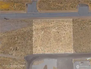 Aerial view of lot.