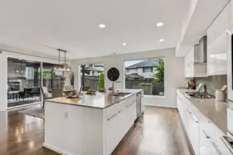 Quartz counters with gas cook top