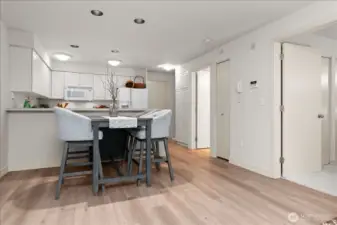 Entry door in background next to Kitchen, Office is on the left upon entry