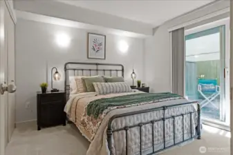 Bedroom offers two large closets