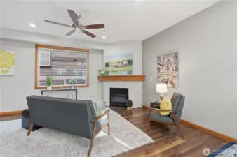 Engineered Hardwood Floors, Gas Fireplace