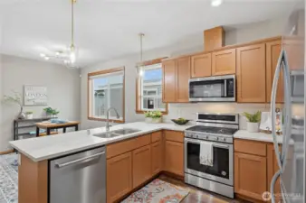 Kitchen Looking Toward the Dining Room and Living Room