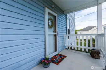 Covered front porch leads you into large living room. Home is over 2500 sqft