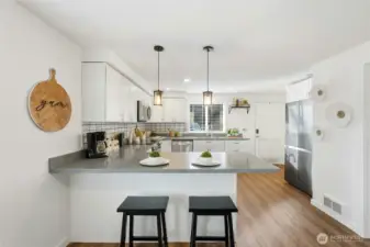 Easy flow for entertaining without feeling crowded.