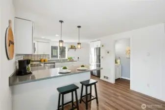 Open-concept layout lets the cook stay part of the conversation.