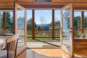 Open the French doors to smell the fresh mountain air.