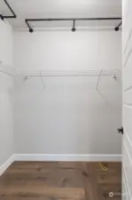 Expansive master walk-in closet.