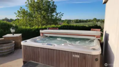 Hot tub on back patio