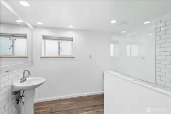 3/4 bath downstairs.