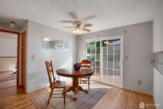To the left is the 3 bedrooms on this side of the home and bathrooms