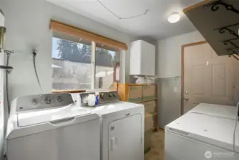 Utility room and door to the side yard!
