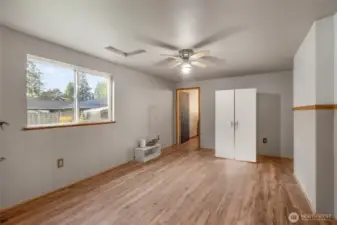 The door at the end is another room with a window and closet. ;)