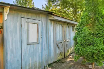 Large storage shed with electricity.