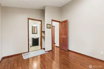 View of front bedroom and ensuite bath.