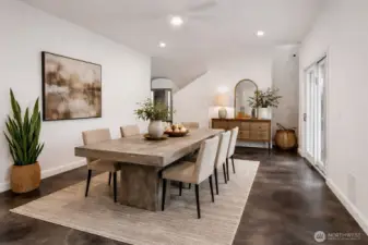 virtually staged dining room