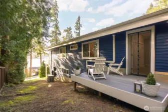 Private deck off Primary Bedroom with cedar sauna.