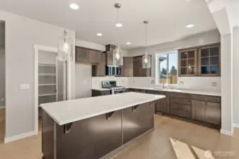 Walk-in pantry and a great workflow through the kitchen!