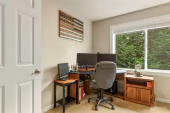 Upstairs office with French doors