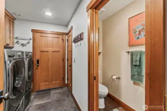 1/4 Bath off Laundry room and garage