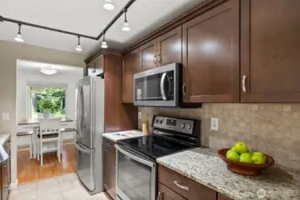 Enjoy the sleek look and modern convenience of new stainless-steel appliances.