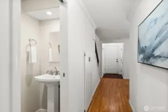 A conveniently located bathroom on the main floor makes this home perfect for entertaining family and friends.
