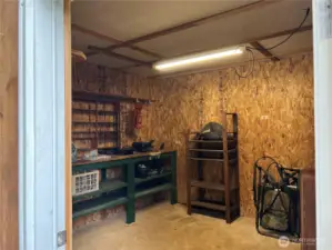 Separate tack room.