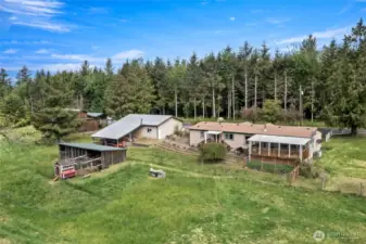 Looking toward the Northwest...Dog run and chicken coop are located just off the shop.