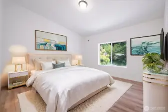Virtually Staged Master bedroom