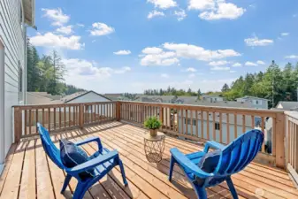 Enjoy territorial views from the back deck located on the main level.
